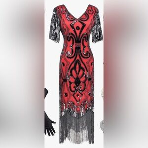 Gatsby inspired sequin 1920s flapper dress size XXL